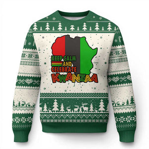 Keep Calm And Celebrate Kwanzaa Ugly Christmas Sweater African American Xmas Black Holiday