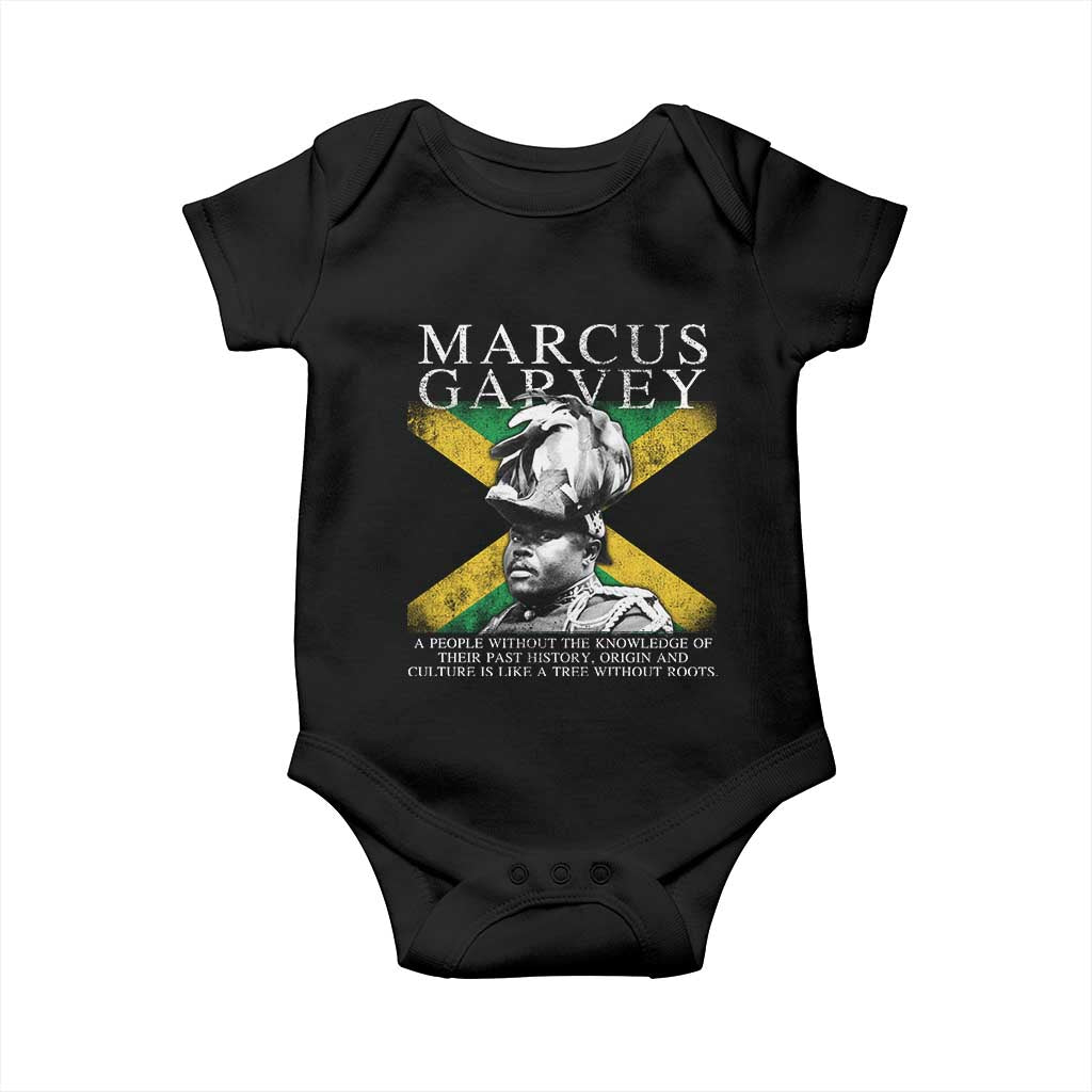 Marcus Garvey Inspirational Quote Baby Onesie A People Without The Knowledge Of Their Past History Origin And Culture Jamaican Flag