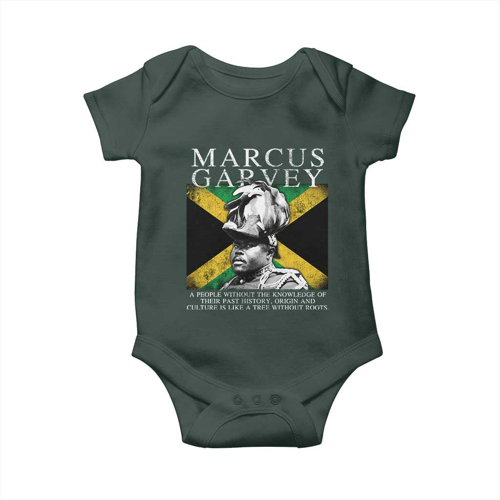 Marcus Garvey Inspirational Quote Baby Onesie A People Without The Knowledge Of Their Past History Origin And Culture Jamaican Flag
