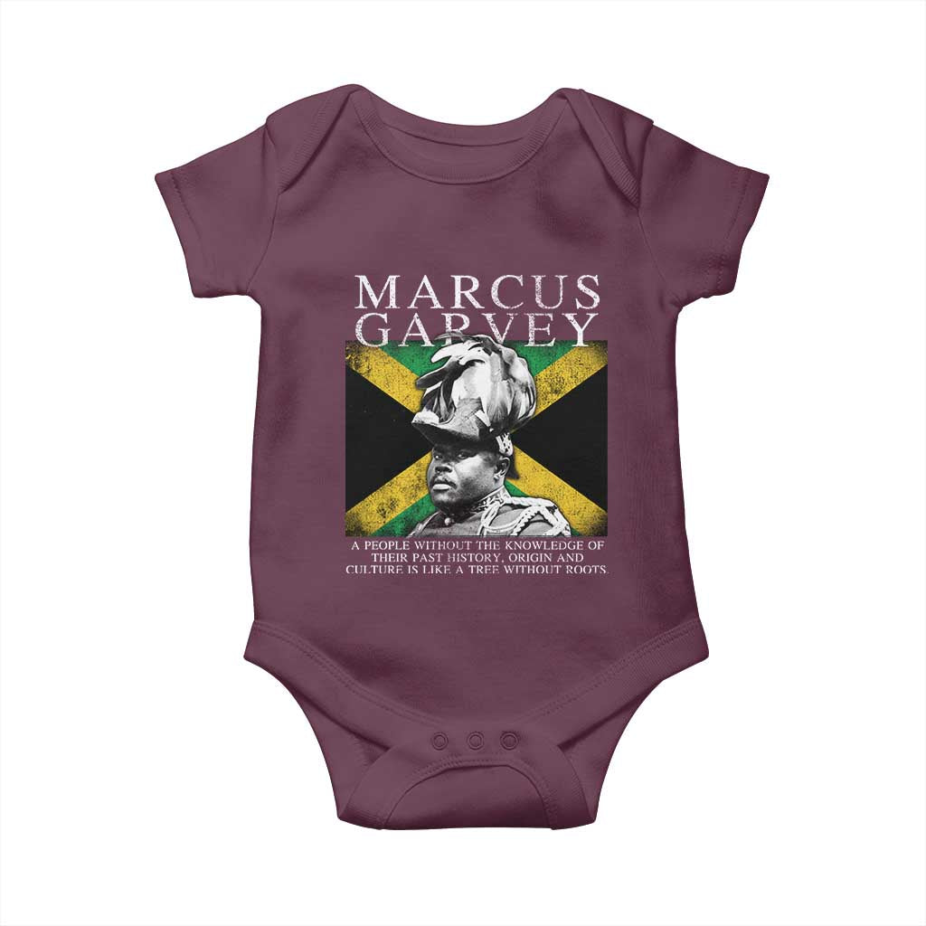Marcus Garvey Inspirational Quote Baby Onesie A People Without The Knowledge Of Their Past History Origin And Culture Jamaican Flag