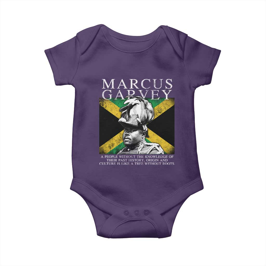 Marcus Garvey Inspirational Quote Baby Onesie A People Without The Knowledge Of Their Past History Origin And Culture Jamaican Flag