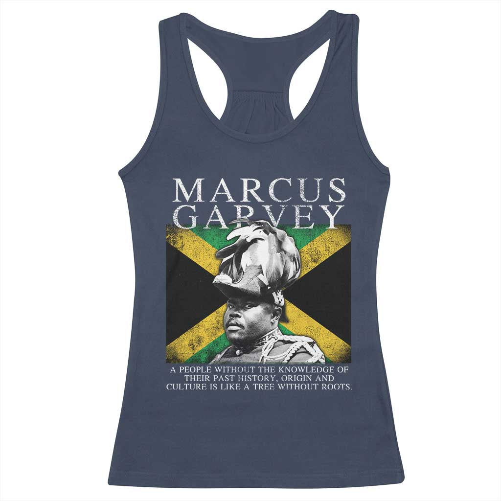 Marcus Garvey Inspirational Quote Racerback Tank Top A People Without The Knowledge Of Their Past History Origin And Culture Jamaican Flag