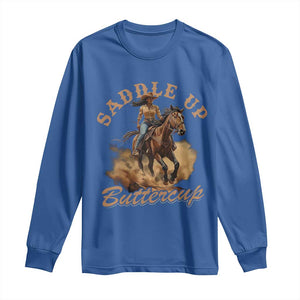 Funny African American Cowgirl Long Sleeve Shirt Saddle Up Buttercup Southern Western