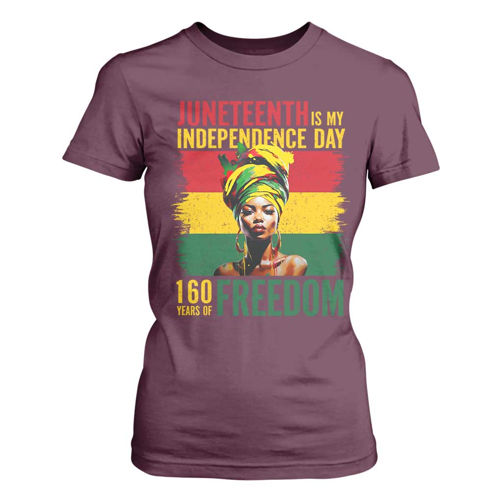 Juneteenth Is My Independence Day 160 Years Of Freedom T Shirt For Women