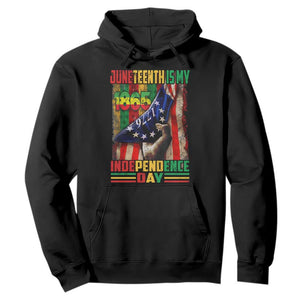 Juneteenth Is My Independence Day Hoodie Black Pride American Flag
