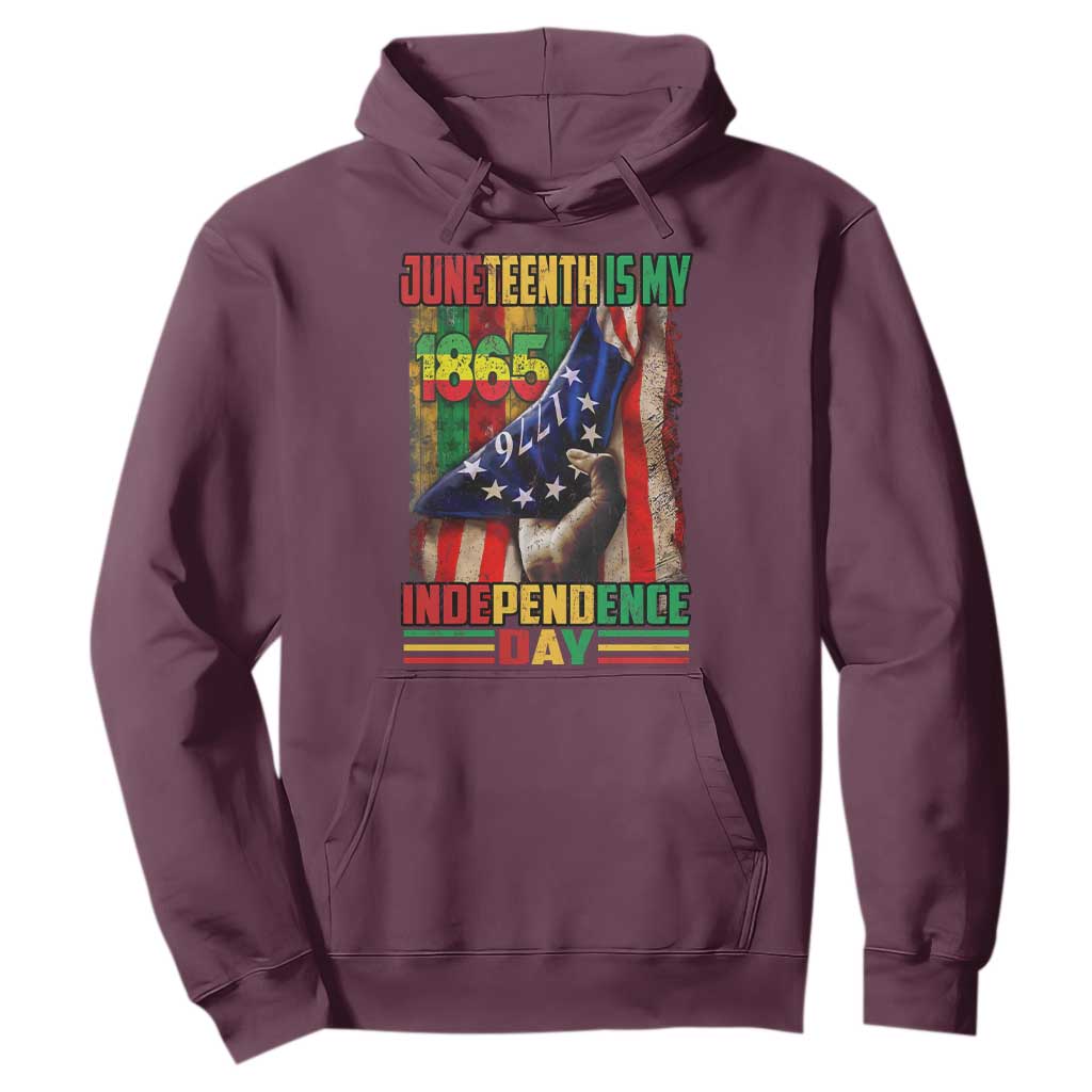 Juneteenth Is My Independence Day Hoodie Black Pride American Flag