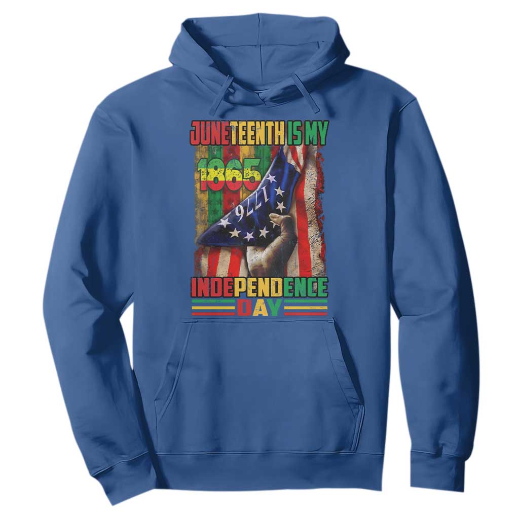 Juneteenth Is My Independence Day Hoodie Black Pride American Flag