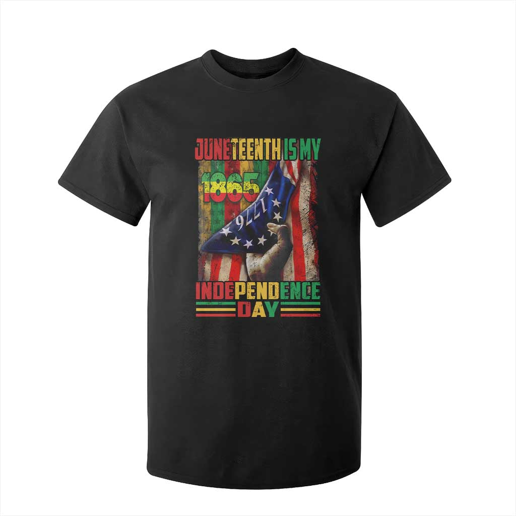 Juneteenth Is My Independence Day T Shirt For Kid Black Pride American Flag