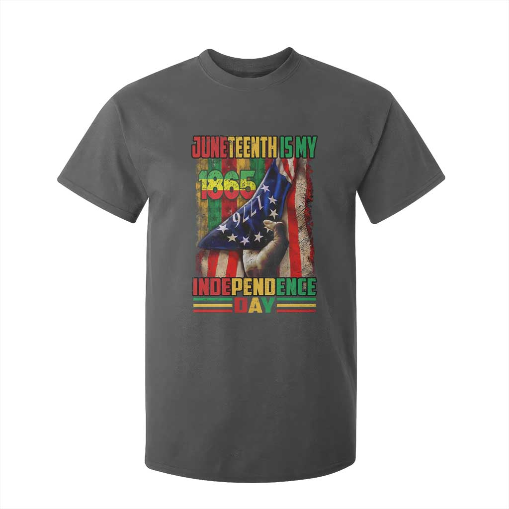 Juneteenth Is My Independence Day T Shirt For Kid Black Pride American Flag