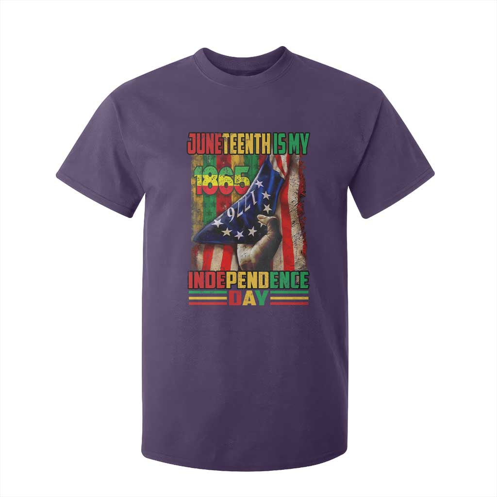Juneteenth Is My Independence Day T Shirt For Kid Black Pride American Flag