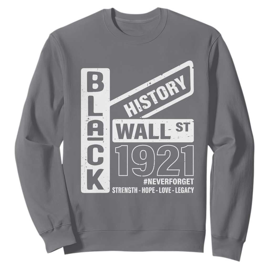 Never Forget Black Wall Street 1921 Sweatshirt Tulsa Black History Month African American Heritage