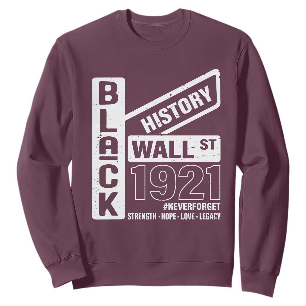 Never Forget Black Wall Street 1921 Sweatshirt Tulsa Black History Month African American Heritage