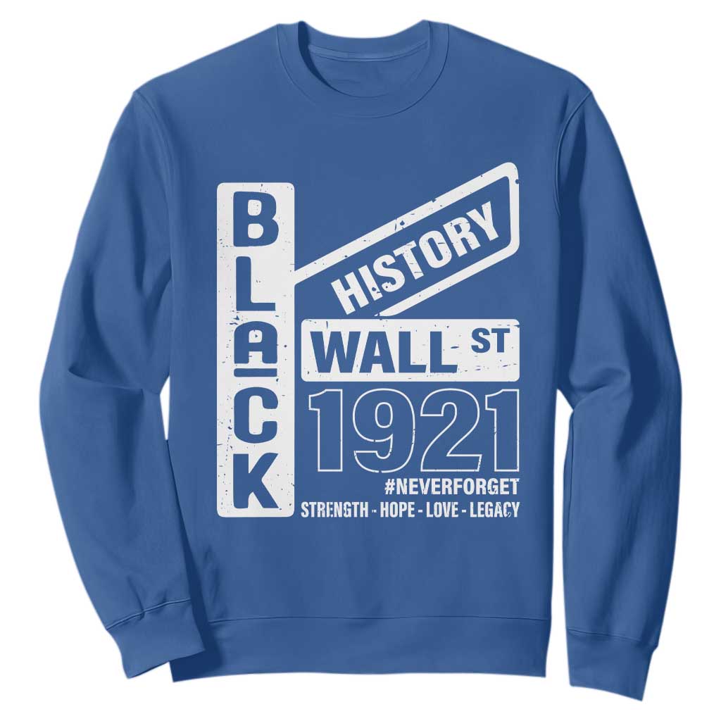 Never Forget Black Wall Street 1921 Sweatshirt Tulsa Black History Month African American Heritage