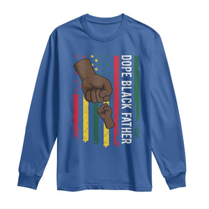 Dope Black Dad Long Sleeve Shirt Vintage American Flag Fist Bump