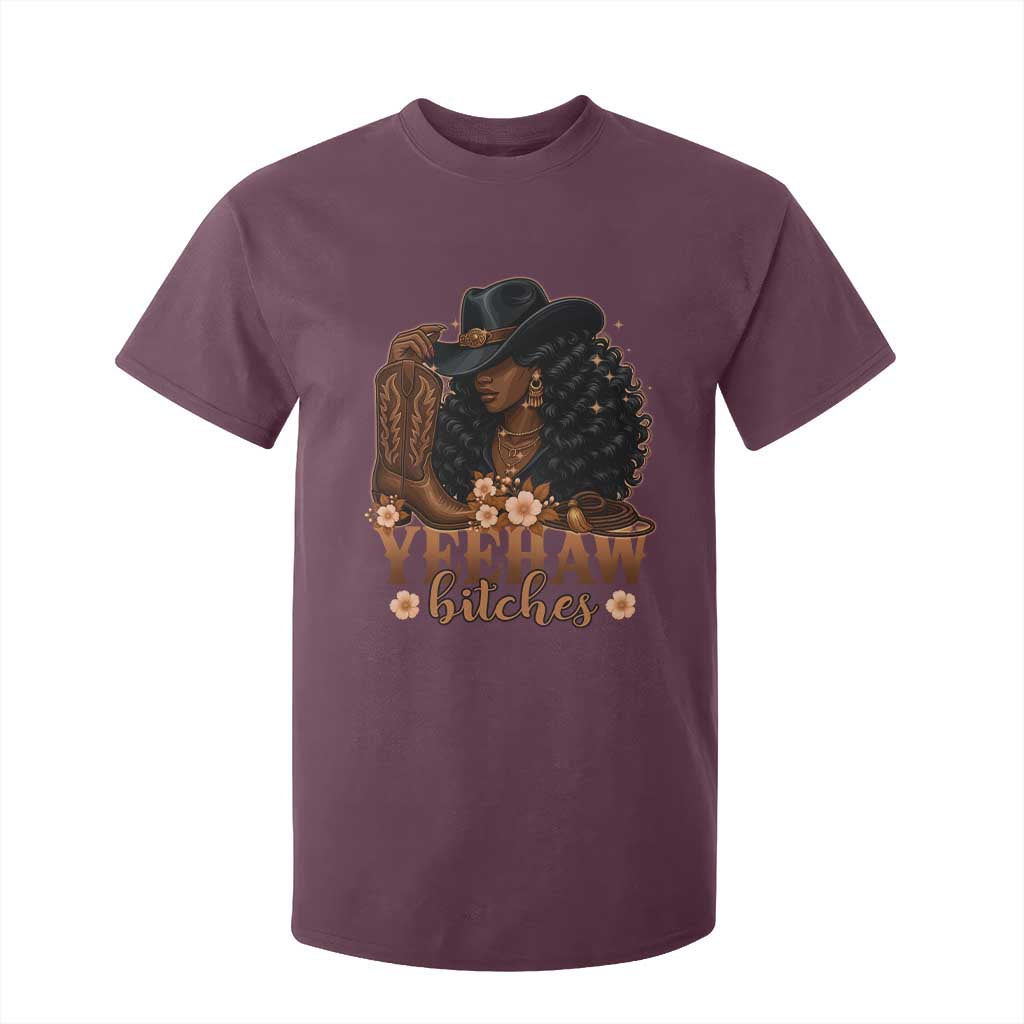 Funny African American Cowgirl Yeehaw Bitches T Shirt For Kid