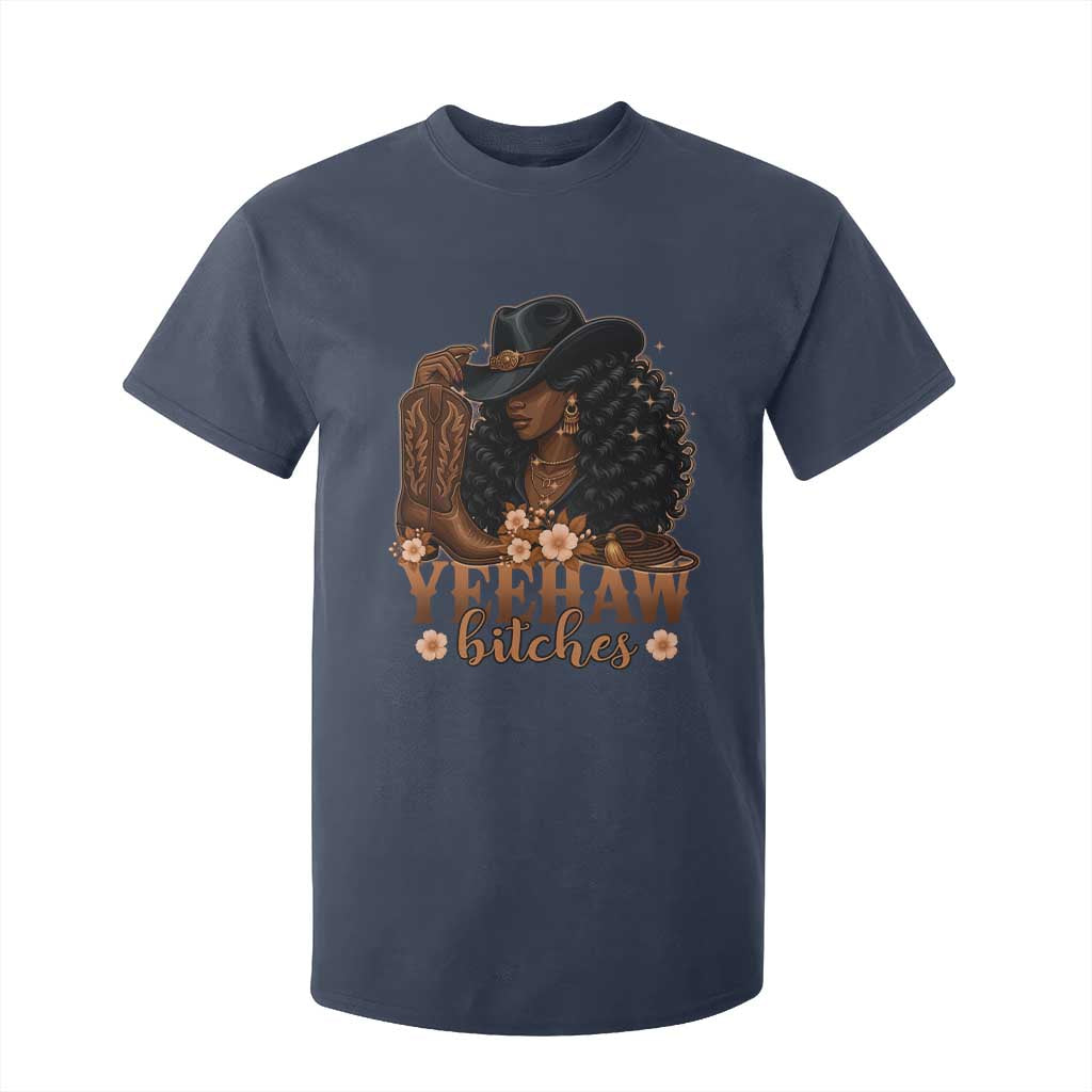 Funny African American Cowgirl Yeehaw Bitches T Shirt For Kid