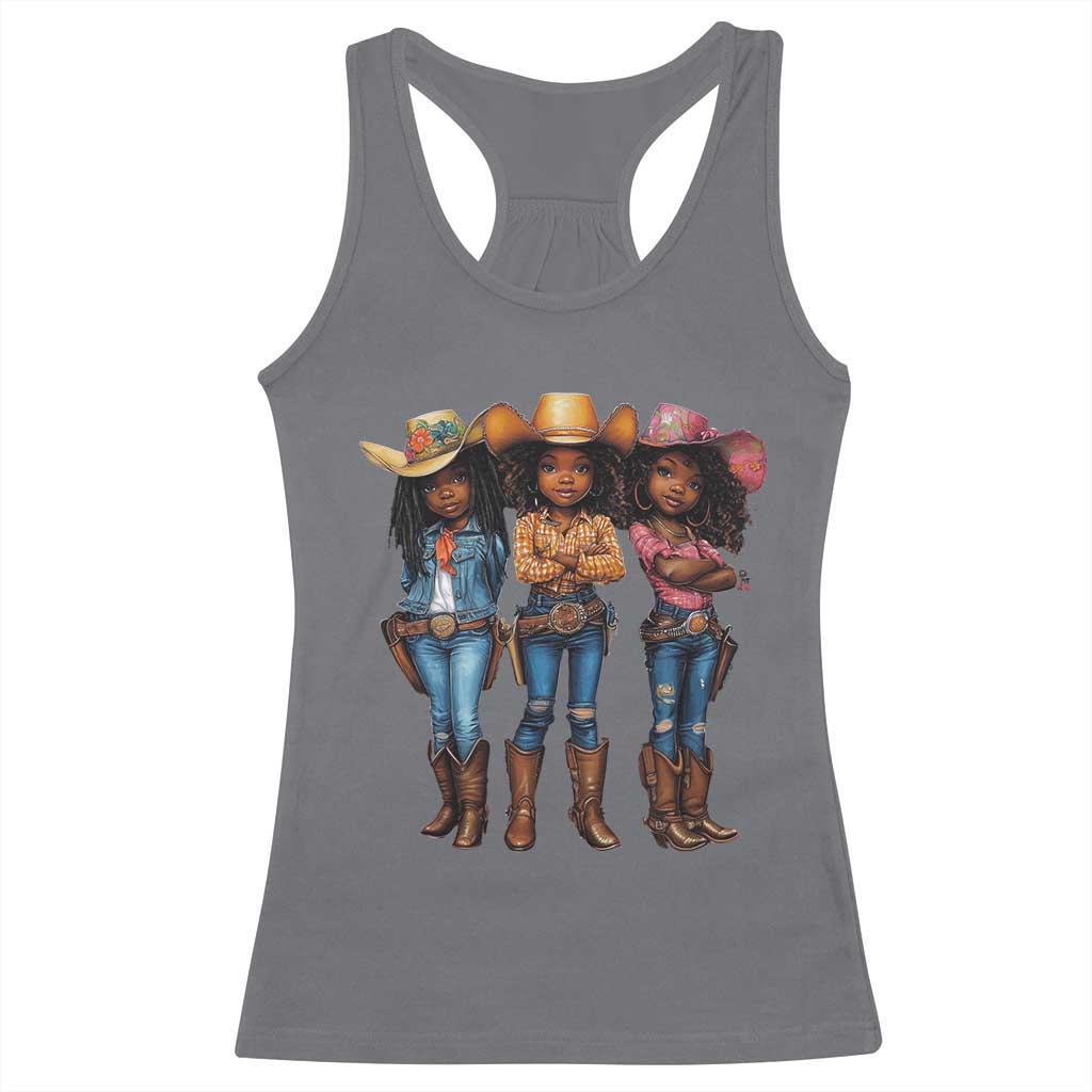 Black African American Cowgirl Baby Western Country Texas Racerback Tank Top