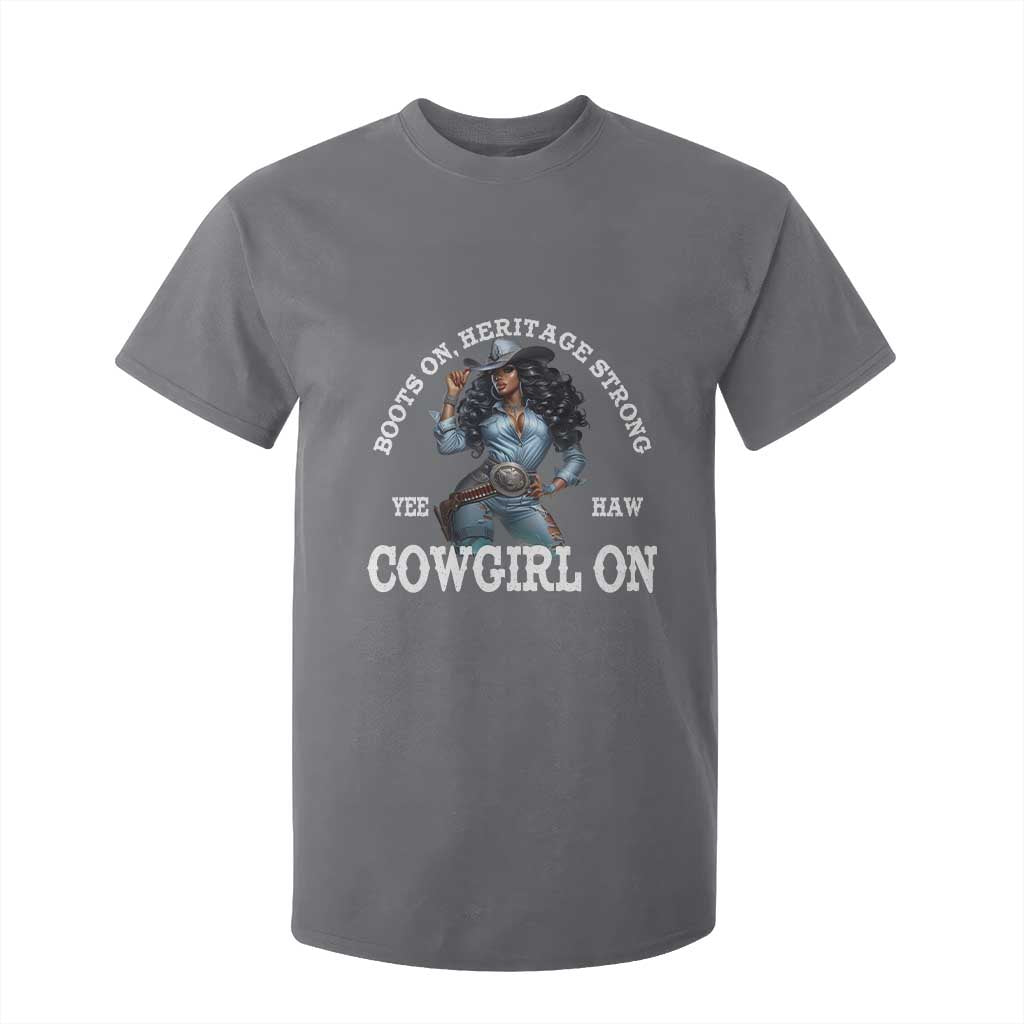 Boots On Heritage Strong Cowgirl On T Shirt For Kid African American Black Cowgirl