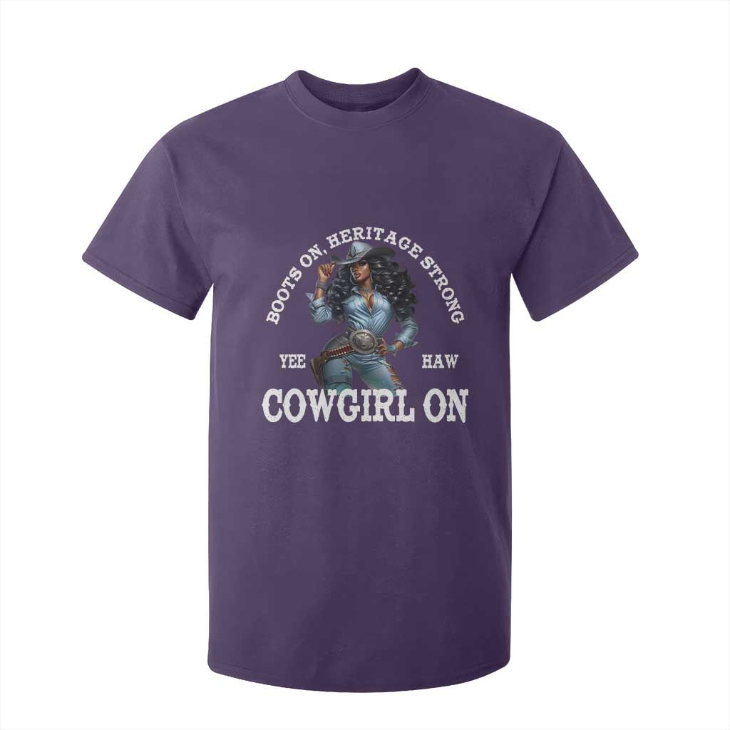 Boots On Heritage Strong Cowgirl On T Shirt For Kid African American Black Cowgirl