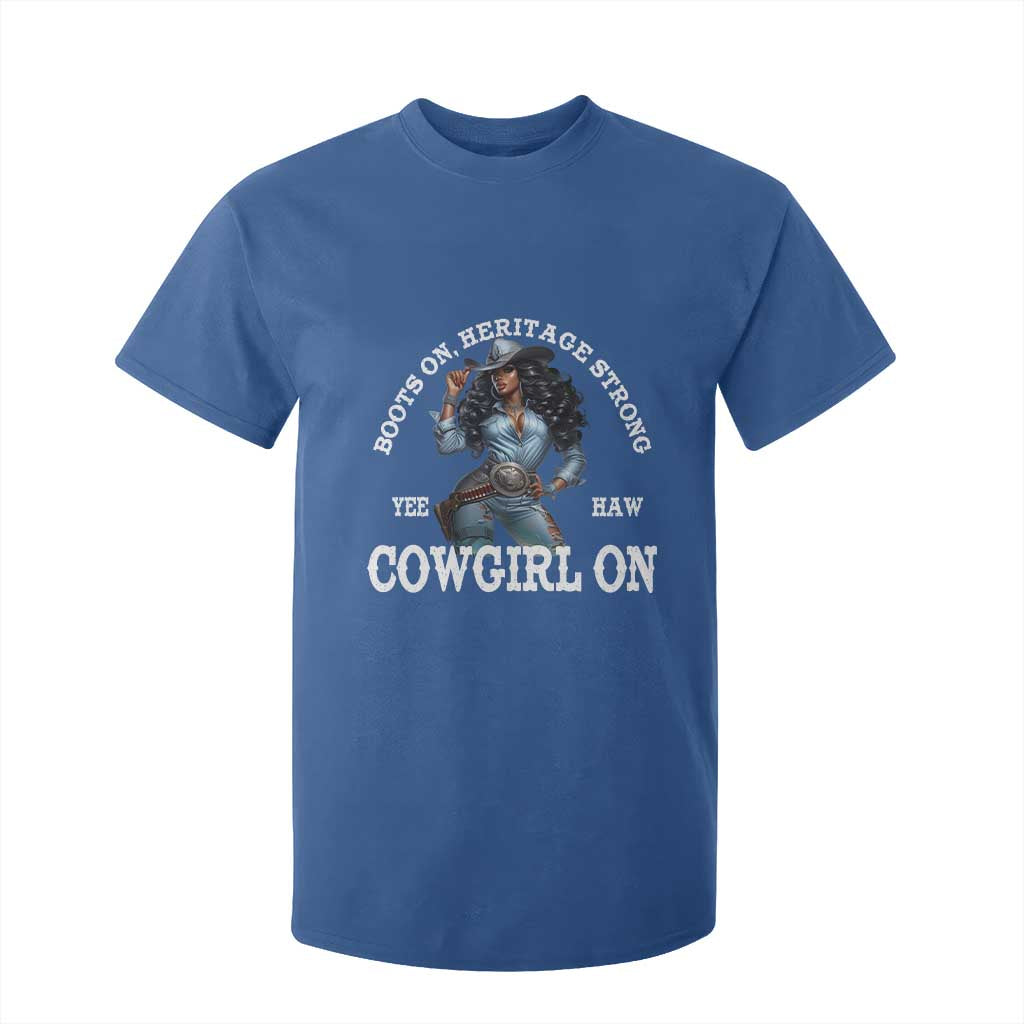 Boots On Heritage Strong Cowgirl On T Shirt For Kid African American Black Cowgirl