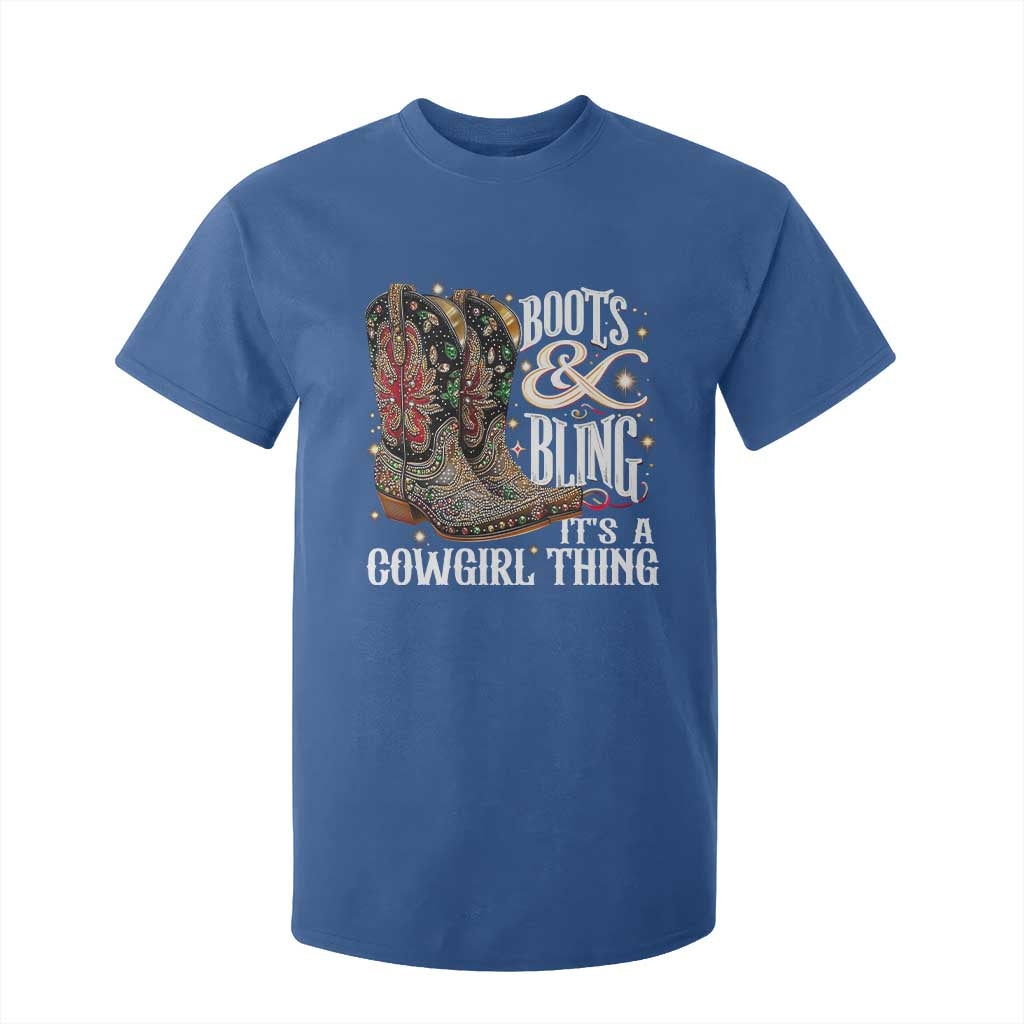 Funny Boots And Bling Its A Cowgirl Thing T Shirt For Kid Western Country Girl Boots
