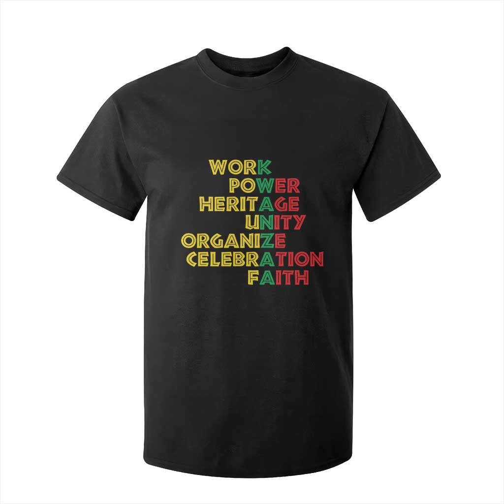 Kwanzaa T Shirt For Kid Work Power Heritage Unity Organize Celebration Faith Christmas African American