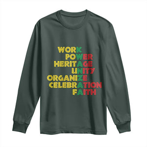 Kwanzaa Long Sleeve Shirt Work Power Heritage Unity Organize Celebration Faith Christmas African American