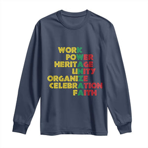 Kwanzaa Long Sleeve Shirt Work Power Heritage Unity Organize Celebration Faith Christmas African American