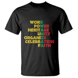 Kwanzaa T Shirt Work Power Heritage Unity Organize Celebration Faith Christmas African American