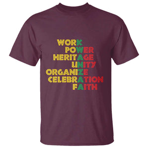 Kwanzaa T Shirt Work Power Heritage Unity Organize Celebration Faith Christmas African American