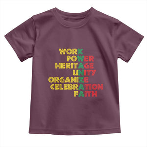 Kwanzaa Toddler T Shirt Work Power Heritage Unity Organize Celebration Faith Christmas African American