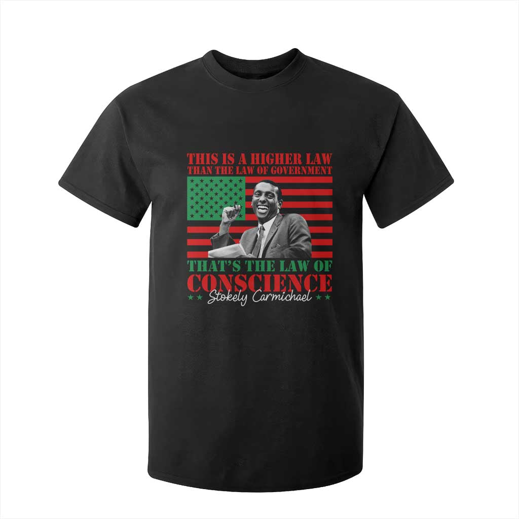 Stokely Carmichael T Shirt For Kid That's The Law Of Conscience American Flag