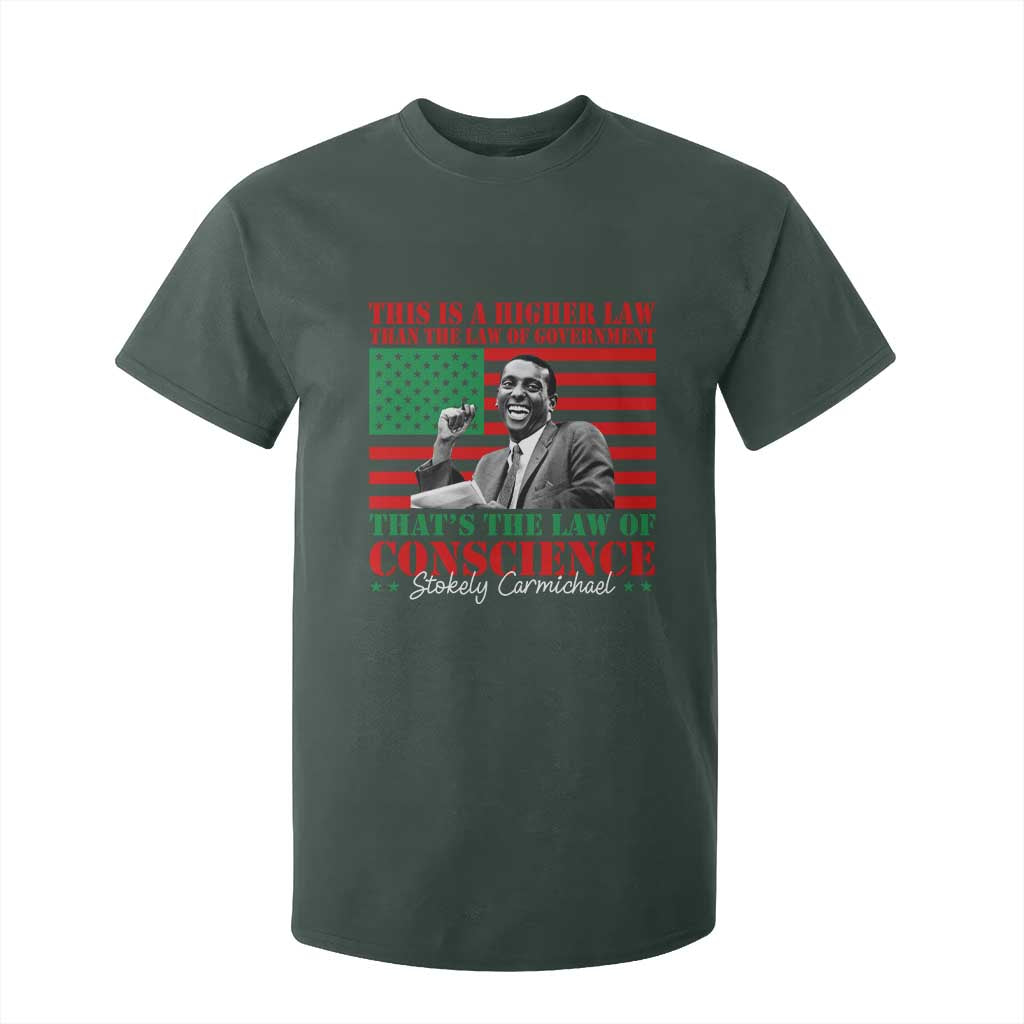 Stokely Carmichael T Shirt For Kid That's The Law Of Conscience American Flag