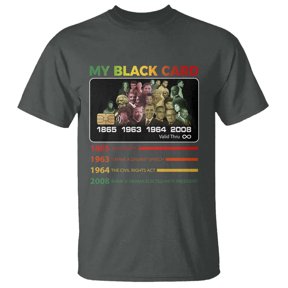 Black History T Shirt My Black Card Greatest African American Leaders