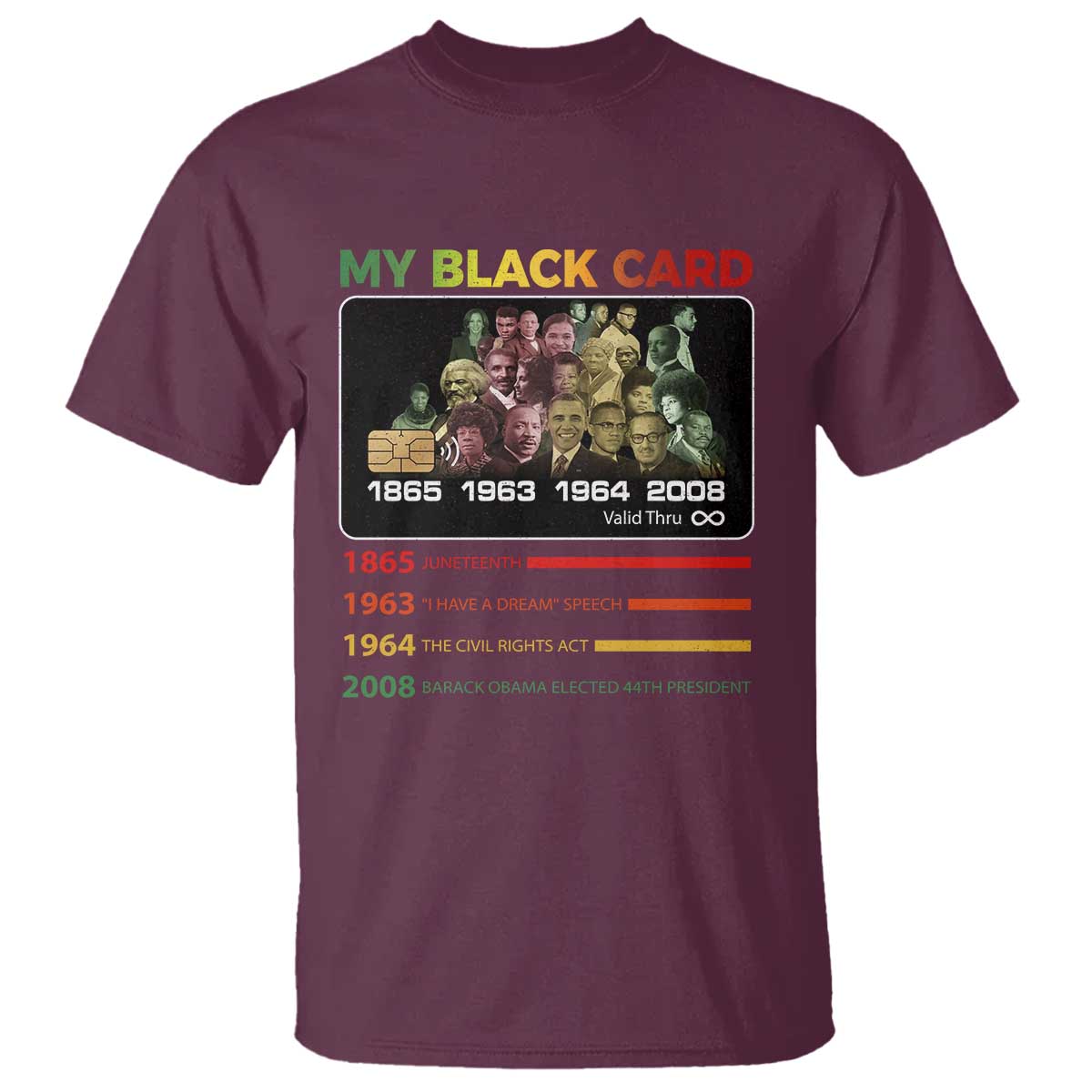 Black History T Shirt My Black Card Greatest African American Leaders