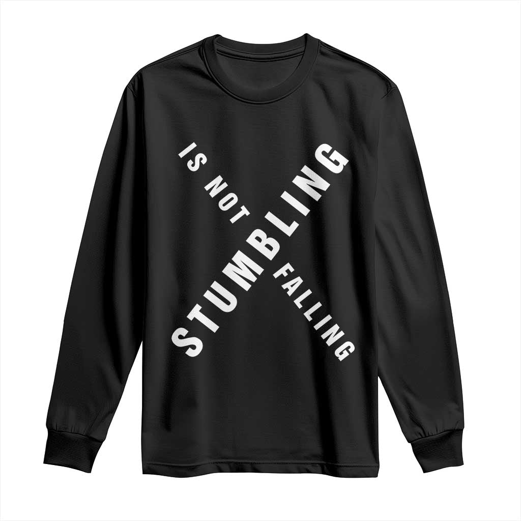 Malcolm X Stumbling Is Not Falling Long Sleeve Shirt Black History Month African American Pride
