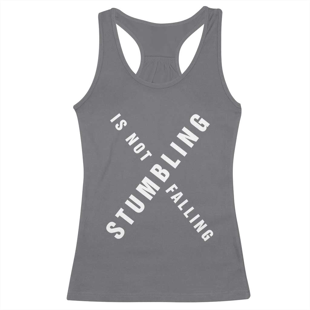 Malcolm X Stumbling Is Not Falling Racerback Tank Top Black History Month African American Pride