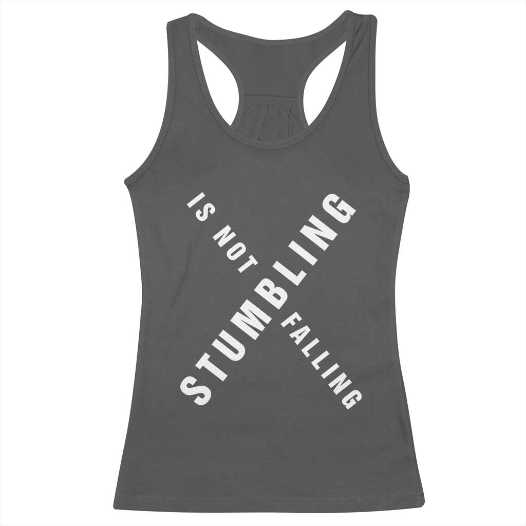 Malcolm X Stumbling Is Not Falling Racerback Tank Top Black History Month African American Pride