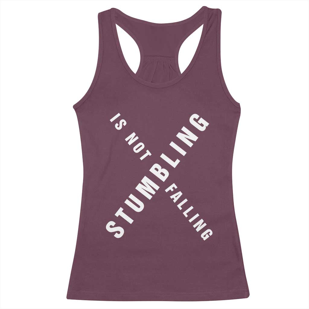 Malcolm X Stumbling Is Not Falling Racerback Tank Top Black History Month African American Pride