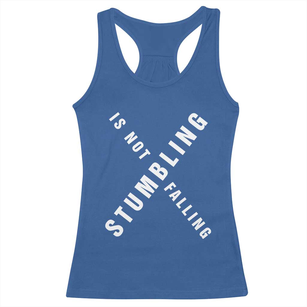 Malcolm X Stumbling Is Not Falling Racerback Tank Top Black History Month African American Pride