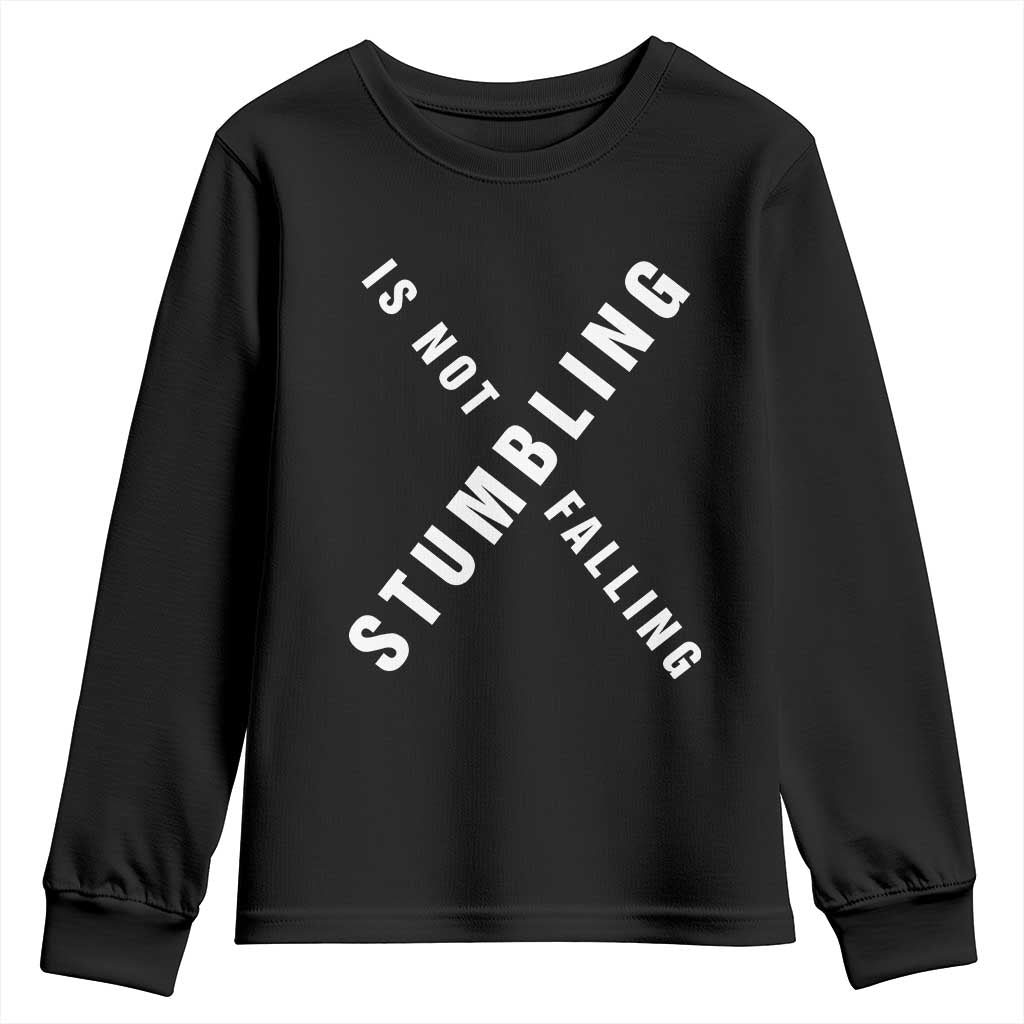 Malcolm X Stumbling Is Not Falling Youth Sweatshirt Black History Month African American Pride