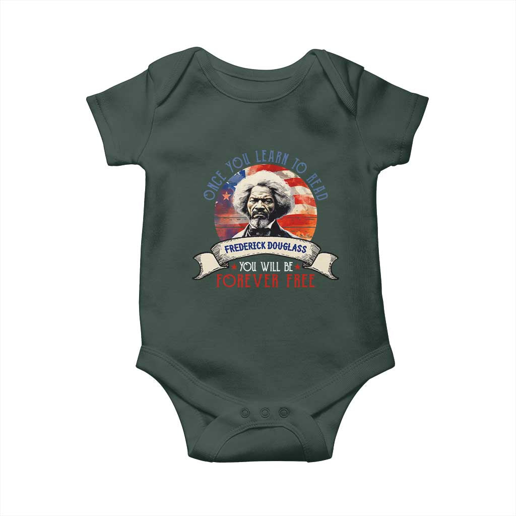 Frederick Douglass Inspirational Quotes Baby Onesie Once You Learn To Read You Will Be Forever Free USA Flag