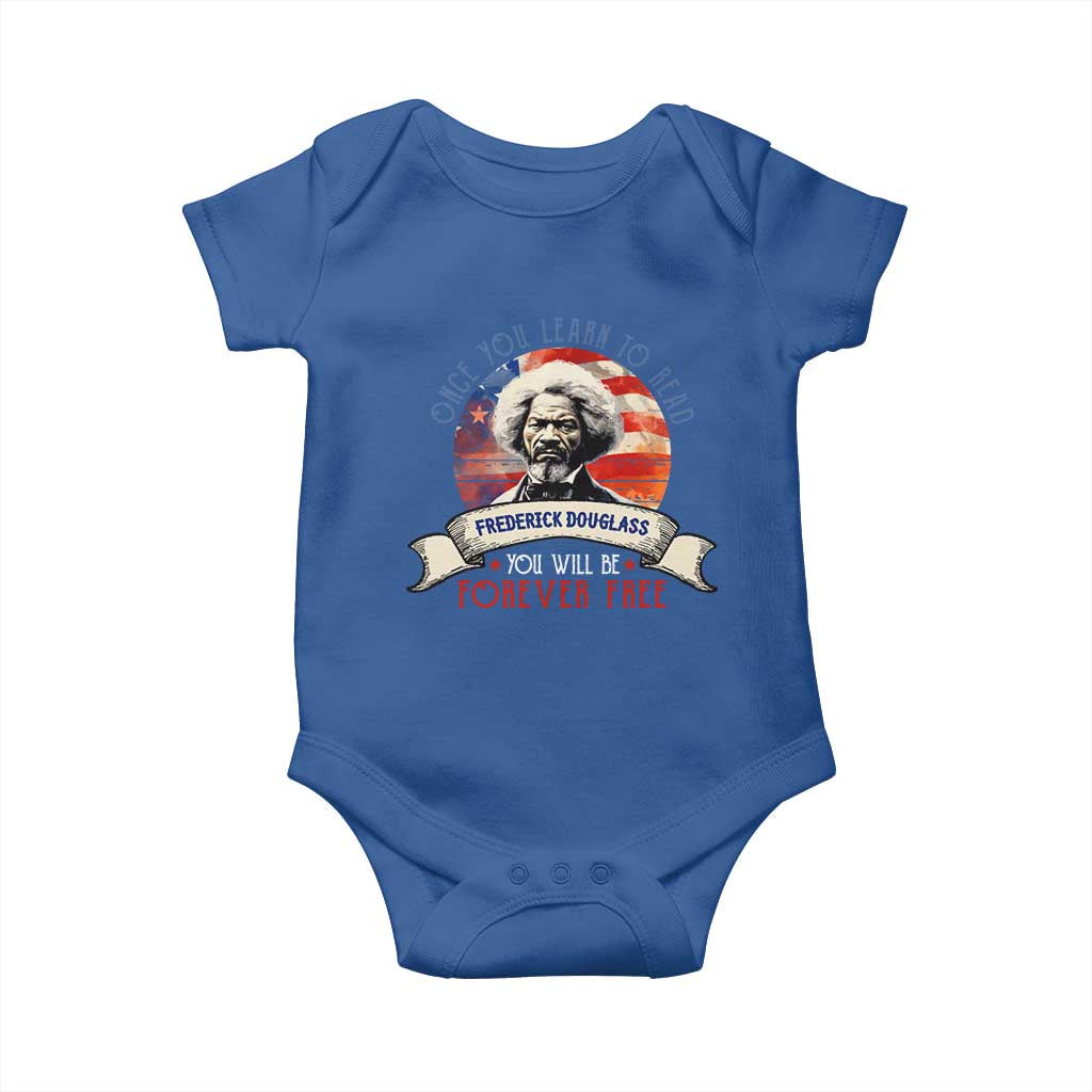Frederick Douglass Inspirational Quotes Baby Onesie Once You Learn To Read You Will Be Forever Free USA Flag