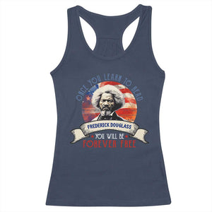 Frederick Douglass Inspirational Quotes Racerback Tank Top Once You Learn To Read You Will Be Forever Free USA Flag