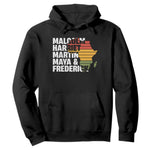 Black Leaders Hoodie Malcolm Harriet Martin Maya Frederick Africa Map