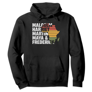 Black Leaders Hoodie Malcolm Harriet Martin Maya Frederick Africa Map