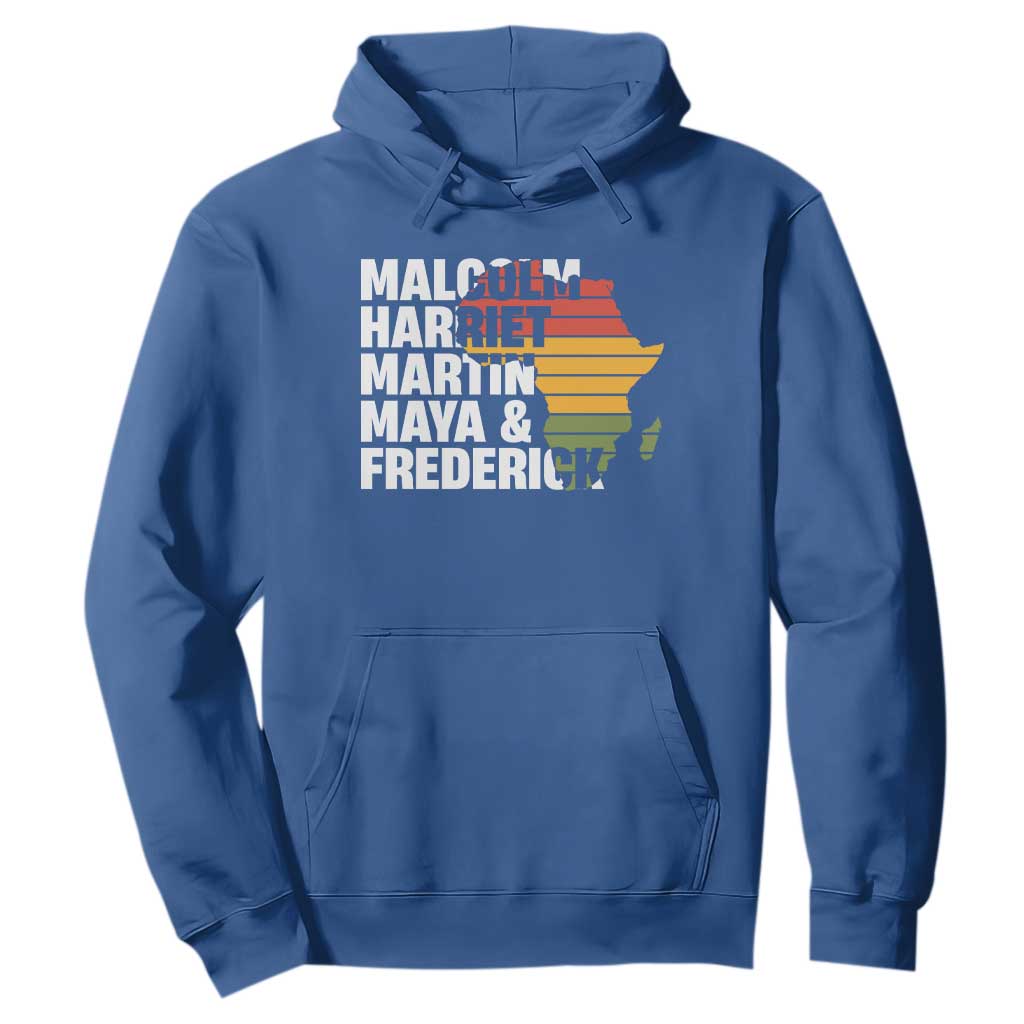 Black Leaders Hoodie Malcolm Harriet Martin Maya Frederick Africa Map