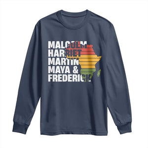 Black Leaders Long Sleeve Shirt Malcolm Harriet Martin Maya Frederick Africa Map