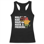 Black Leaders Racerback Tank Top Malcolm Harriet Martin Maya Frederick Africa Map