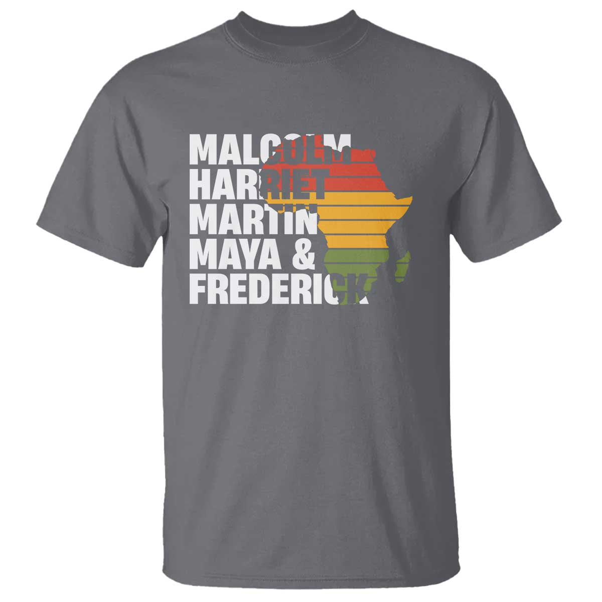 Black Leaders T Shirt Malcolm Harriet Martin Maya Frederick Africa Map